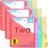 imageSooez 8 Count Dividers with Two Pockets Binder Dividers with tabs 8 Tabs Binder Dividers for 3 Ring Binders Binder Divider with Pockets for School Office Home Organizers Multicolor 1 Set3 Sets