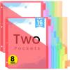 imageSooez 8 Count Dividers with Two Pockets Binder Dividers with tabs 8 Tabs Binder Dividers for 3 Ring Binders Binder Divider with Pockets for School Office Home Organizers Multicolor 1 Set2 Sets