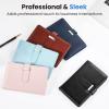 imageSooez 300 Capacity Business Card Holder Organizer Professional Business Card Holder Case Book with Secure Loop Premium Vegan Leather Credit Card Holder for Women Men Gift Card Storage GreyGreen