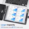 imageSooez 300 Capacity Business Card Holder Organizer Professional Business Card Holder Case Book with Secure Loop Premium Vegan Leather Credit Card Holder for Women Men Gift Card Storage GreyNavy Blue