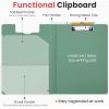 imageSooez Thicker Clipboard Folder Foldable Nursing Clip Boards with Adjustable Pen Loop ampamp Tabbed Pockets Portfolio with Low Profile Clip 360 Folding Lightweight 945 x 126 Document Holder for WorkDark Green