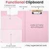 imageSooez Thicker Clipboard Folder Foldable Nursing Clip Boards with Adjustable Pen Loop ampamp Tabbed Pockets Portfolio with Low Profile Clip 360 Folding Lightweight 945 x 126 Document Holder for WorkPink