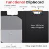 imageSooez Thicker Clipboard Folder Foldable Nursing Clip Boards with Adjustable Pen Loop ampamp Tabbed Pockets Portfolio with Low Profile Clip 360 Folding Lightweight 945 x 126 Document Holder for WorkBlack