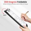imageSooez Thicker Clipboard Folder Foldable Nursing Clip Boards with Adjustable Pen Loop ampamp Tabbed Pockets Portfolio with Low Profile Clip 360 Folding Lightweight 945 x 126 Document Holder for WorkBlack