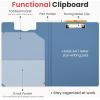 imageSooez Thicker Clipboard Folder Foldable Nursing Clip Boards with Adjustable Pen Loop ampamp Tabbed Pockets Portfolio with Low Profile Clip 360 Folding Lightweight 945 x 126 Document Holder for WorkGray Blue
