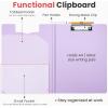 imageSooez Thicker Clipboard Folder Foldable Nursing Clip Boards with Adjustable Pen Loop ampamp Tabbed Pockets Portfolio with Low Profile Clip 360 Folding Lightweight 945 x 126 Document Holder for WorkPurple