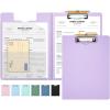 imageSooez Thicker Clipboard Folder Foldable Nursing Clip Boards with Adjustable Pen Loop ampamp Tabbed Pockets Portfolio with Low Profile Clip 360 Folding Lightweight 945 x 126 Document Holder for WorkPurple