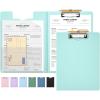 imageSooez Thicker Clipboard Folder Foldable Nursing Clip Boards with Adjustable Pen Loop ampamp Tabbed Pockets Portfolio with Low Profile Clip 360 Folding Lightweight 945 x 126 Document Holder for WorkMint Green