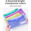 imageSooez 24 Pack Plastic Pencil Pouch Clear Poly Envelopes File Bag Bill Bag with Label Pocket Plastic Pencil Case Bulk for A6 Size Files School Office Storage24