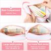 imageSooez Big Capacity Pencil Case Cute TwoTone Pencil Pouch Aesthetic Large Capacity Pen Bag with 4 Compartments Soft Pencil Case Organizer with Zipper ampamp Handle Pencil Holder Pouch for Teen GirlsPink