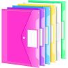 imageSooez 12 Pack Folders Plastic Envelopes Clear Plastic File Folder for Document Letter A4 Size Poly File Envelopes with Label Pocket Snap Button for Home Work Office Organizer 5 Colors6