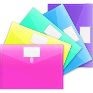 imageSooez 10 Pack Plastic Envelopes Poly Envelopes Clear Document Folders File Folders US Letter A4 Size File Folder with Label Pocket Teacher School Office Supplies Organization Storage Assorted Color5