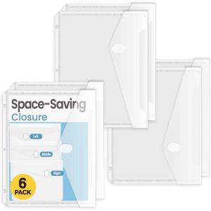 imageSooez 30 Pack Binder Folders with SpaceSaving Closure Super Heavyweight Binder Pockets for 3 Ring Binder High Capacity Clear Binder Pouch Side Loading 3 Ring Folders with Pockets Letter Size6