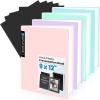 imageSooez Binder with Plastic Sleeves 30Pocket Displays 60 Pages 9x12 Presentation Folders with Clear Sheet Protectors Art Portfolio with 30 Black Paper for Certificate amp Office Project4color