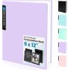imageSooez Binder with Plastic Sleeves 30Pocket Displays 60 Pages 9x12 Presentation Folders with Clear Sheet Protectors Art Portfolio with 30 Black Paper for Certificate amp Office ProjectPurple