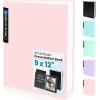 imageSooez Binder with Plastic Sleeves 30Pocket Displays 60 Pages 9x12 Presentation Folders with Clear Sheet Protectors Art Portfolio with 30 Black Paper for Certificate amp Office ProjectPink