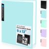 imageSooez Binder with Plastic Sleeves 30Pocket Displays 60 Pages 9x12 Presentation Folders with Clear Sheet Protectors Art Portfolio with 30 Black Paper for Certificate amp Office ProjectBlue