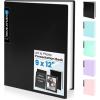 imageSooez Binder with Plastic Sleeves 30Pocket Displays 60 Pages 9x12 Presentation Folders with Clear Sheet Protectors Art Portfolio with 30 Black Paper for Certificate amp Office ProjectBlack