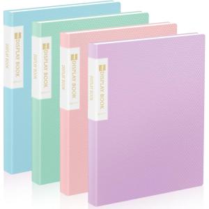 imageSooez Binder with Plastic Sleeves 30Pocket Displays 60 Pages 9x12 Presentation Folders with Clear Sheet Protectors Art Portfolio with 30 Black Paper for Certificate amp Office Project4color