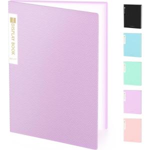 imageSooez Binder with Plastic Sleeves 30Pocket Displays 60 Pages 9x12 Presentation Folders with Clear Sheet Protectors Art Portfolio with 30 Black Paper for Certificate amp Office ProjectPurple