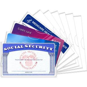 imageSooez 10 Pack Social Security Card Protector 24 Mil Thick Card Protector Sleeves Protective Credit Card Sleeve Clear Card Sleeves Perfect Fit for Social Security Medicare Credit Business Card10