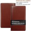 imageSooez ZipEnclosed Business Card Holder Organizer Professional Credit Card Case Book for Women Men 240 Capacity Premium Vegan Leather Gift Card Organizer Storage Business Card Wallet PurpleBrown