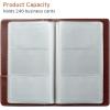 imageSooez ZipEnclosed Business Card Holder Organizer Professional Credit Card Case Book for Women Men 240 Capacity Premium Vegan Leather Gift Card Organizer Storage Business Card Wallet PurpleBrown