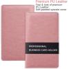 imageSooez ZipEnclosed Business Card Holder Organizer Professional Credit Card Case Book for Women Men 240 Capacity Premium Vegan Leather Gift Card Organizer Storage Business Card Wallet PurplePink