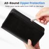 imageSooez ZipEnclosed Business Card Holder Organizer Professional Credit Card Case Book for Women Men 240 Capacity Premium Vegan Leather Gift Card Organizer Storage Business Card Wallet PurpleDark Blue