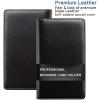 imageSooez ZipEnclosed Business Card Holder Organizer Professional Credit Card Case Book for Women Men 240 Capacity Premium Vegan Leather Gift Card Organizer Storage Business Card Wallet PurpleBlack