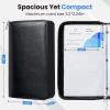 imageSooez ZipEnclosed Business Card Holder Organizer Professional Credit Card Case Book for Women Men 240 Capacity Premium Vegan Leather Gift Card Organizer Storage Business Card Wallet PurpleBrown