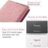 imageSooez ZipEnclosed Business Card Holder Organizer Professional Credit Card Case Book for Women Men 240 Capacity Premium Vegan Leather Gift Card Organizer Storage Business Card Wallet PurplePink
