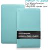 imageSooez ZipEnclosed Business Card Holder Organizer Professional Credit Card Case Book for Women Men 240 Capacity Premium Vegan Leather Gift Card Organizer Storage Business Card Wallet PurpleMint Green
